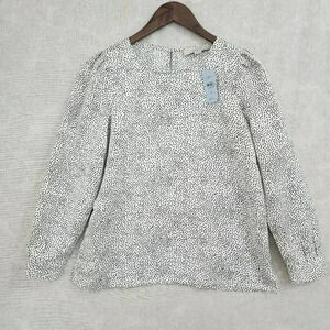 NEW Loft Polka Dot Puff Long sleeve Chiffon Blouse SP 8028P